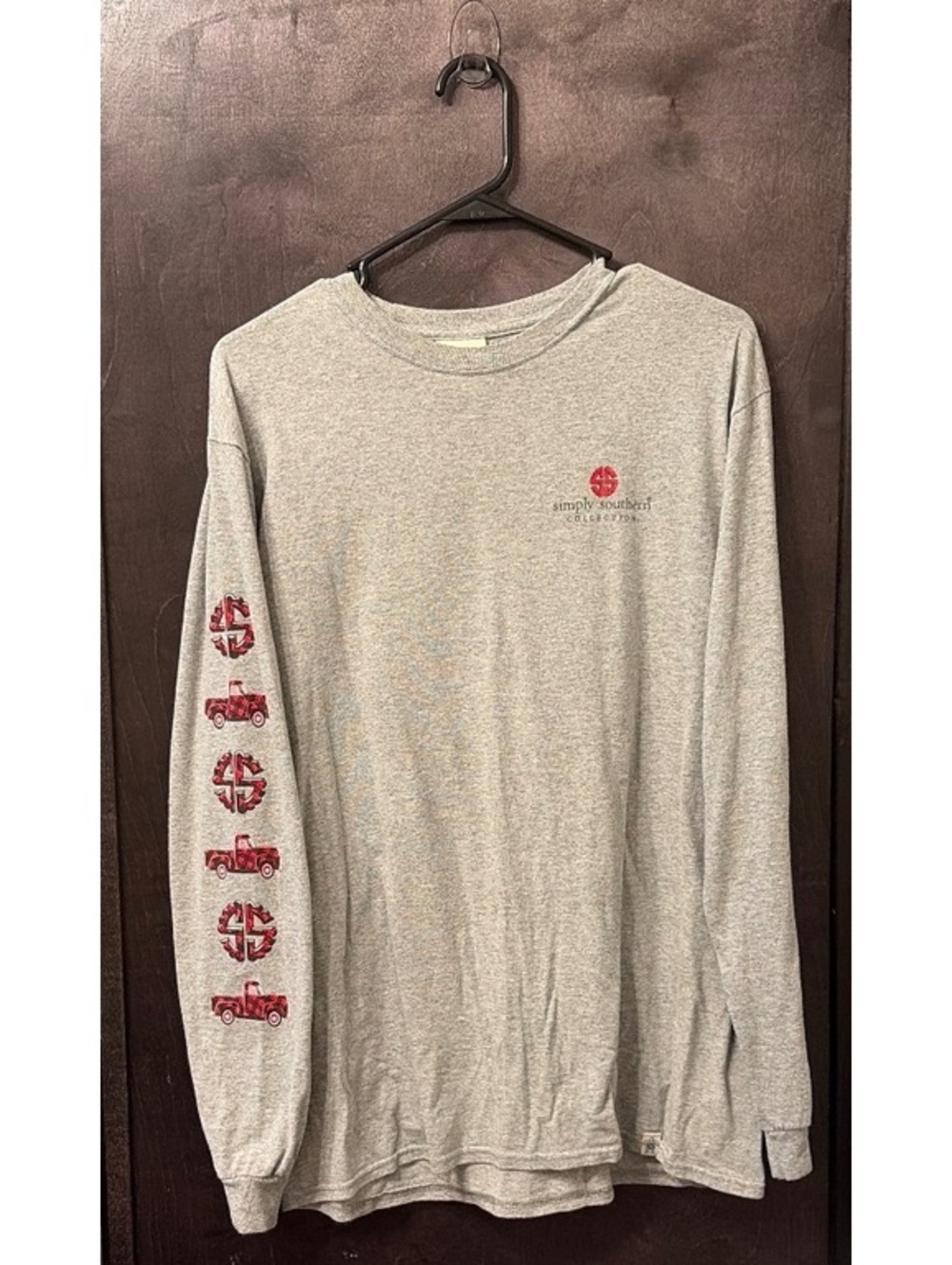 Simply Southern Long Sleeve T-Shirt Medium Gray Christmas